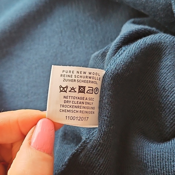 Saint James New Wool Blue Cardigan Sweater Est. Size Large - Picture 13 of 16